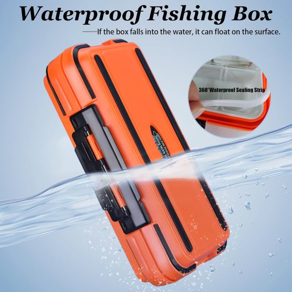 3 Packs Fishing Lure Box with Adjustable Dividers Storage,Double-Sided Fishing Tackle Box,Waterproof Bait Storage Case, Thicker Plastic Small Tackle Box Accessories Containers(Orange, Green, Grey) - Image 4