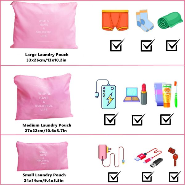 GUIFIER 6 Pack Packing Cubes for Suitcases, Travel Luggage Packing Organizers Bags, Carry On Luggage Organizer, Travel Bag Organizer Storage Bags, Travel Cubes Compression(Pink) - Image 3