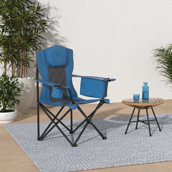 ARROWHEAD OUTDOOR Portable Folding Camping Quad Chair w/ 6-Can Cooler, Cup & Wine Glass Holders, Heavy-Duty Carrying Bag, Padded Armrests, Headrest & Seat, Supports up to 450lbs, USA-Based Support - Image 2