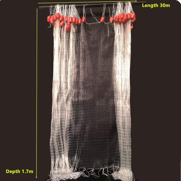Fishing Gill Net for Survival 98ft Monofilament Nylon 0.35mm High-Strength Twine Single Layer Fish Nets Large Buoys Seine Net Red De Pesca 2 Inch Grid - Image 2