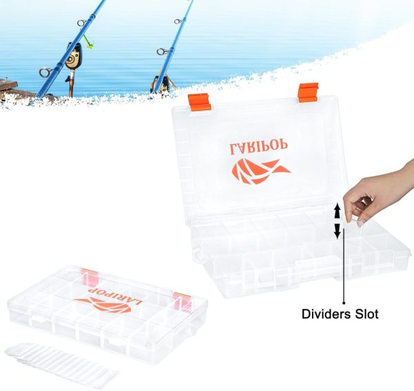 Fishing Tackle Box Set with Adjustable Dividers, Transparent Organizer Tray, Plastic Tool Box, Bait Separator -Angler's equipment lure box - 4 Packs Tackle Trays - Parts Box - Image 4