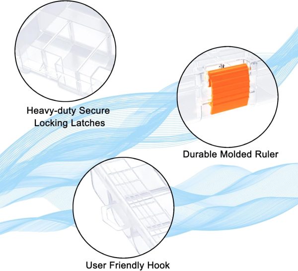 Fishing Tackle Box Set with Adjustable Dividers, Transparent Organizer Tray, Plastic Tool Box, Bait Separator -Angler's equipment lure box - 4 Packs Tackle Trays - Parts Box - Image 5