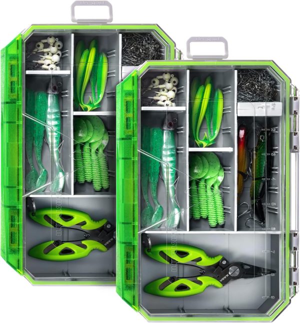 Ghosthor Fishing Tackle Box, Waterproof 3600 and 3700 Tackle Trays, Plastic Tackle Box Organizer with Removable Dividers, Storage Lure Box and Terminal Tackle Storage