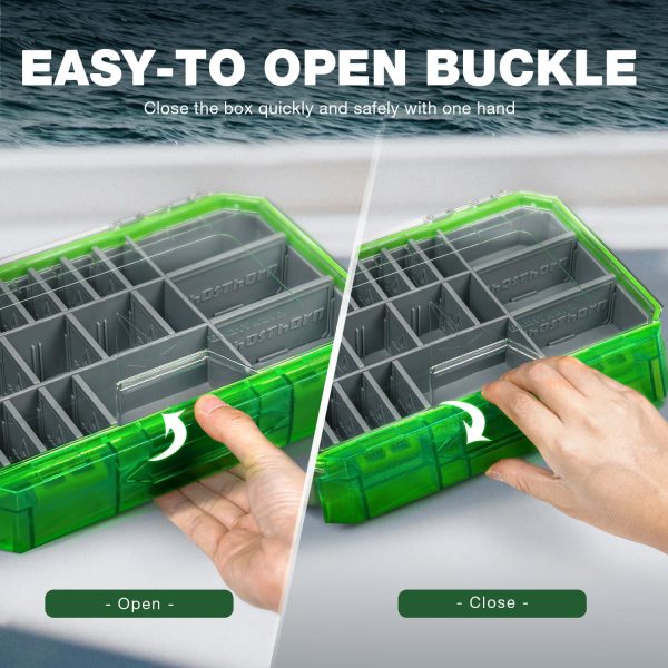 Ghosthor Fishing Tackle Box, Waterproof 3600 and 3700 Tackle Trays, Plastic Tackle Box Organizer with Removable Dividers, Storage Lure Box and Terminal Tackle Storage - Image 3