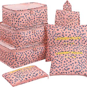 Mossio 7 Set Packing Cubes with Shoe Bag - Travel Carry On Luggage Organizer